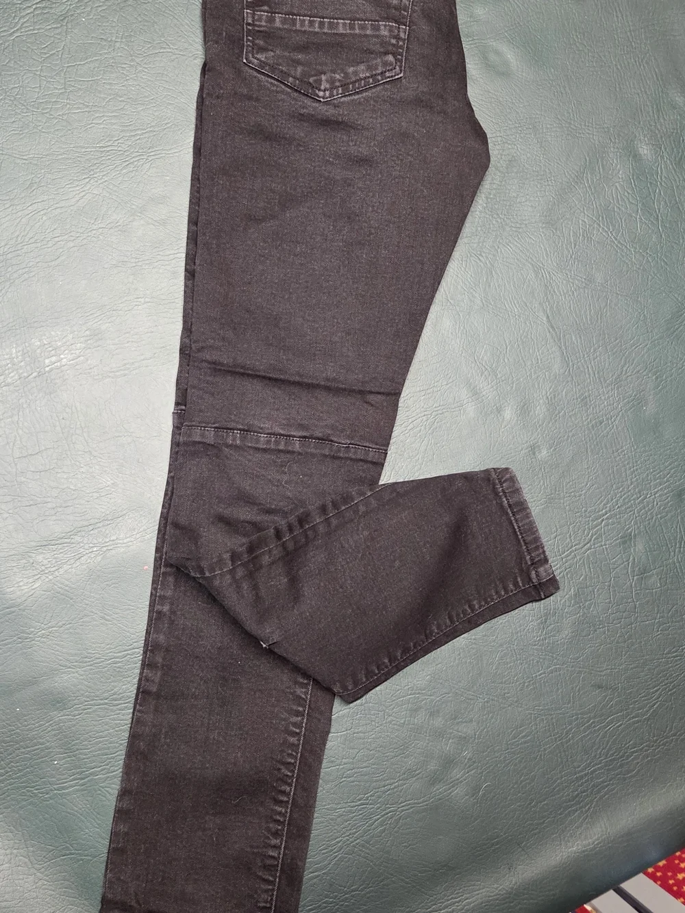 **Black Distressed Men’s Jeans with Color Patch Accents** - Picture 14 of 14